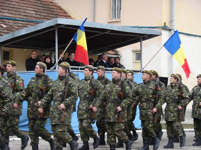 Militari defiland de Ziua NATO la Botosani