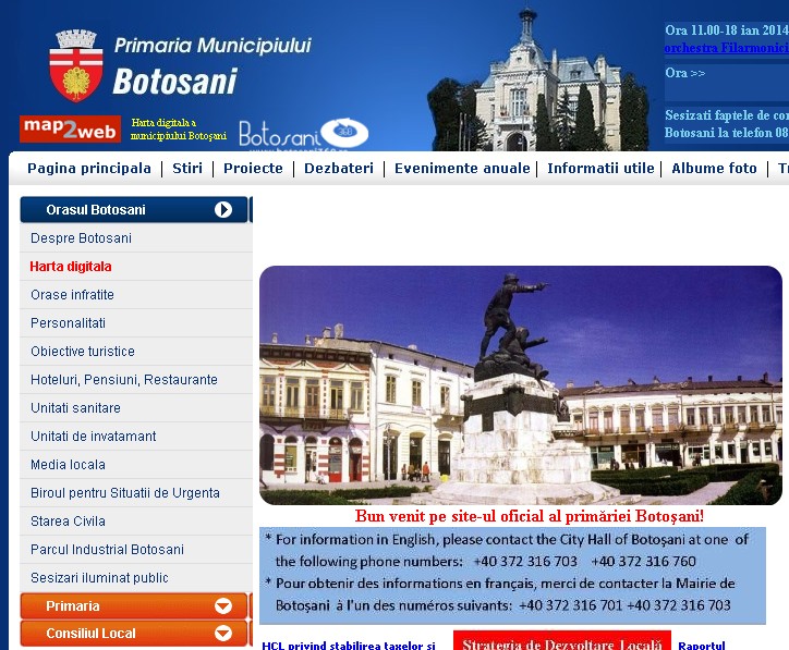 siteul Primariei Botosani