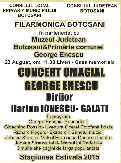 afis concert omagial george enescu la Liveni- Botosani