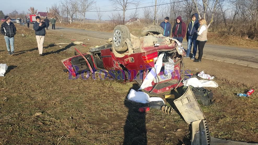 BMW distrus intr-un accident la Rogojesti- Botosani