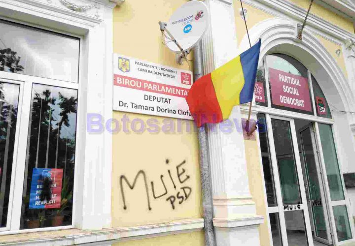 sediu PSD botosani vandalizat (1)