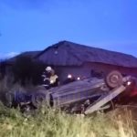 accident cu masina rasturnata in satul Ionaseni din comuna Trusesti- Botosani