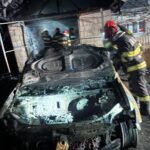 incendiu noapte garaj, stiri